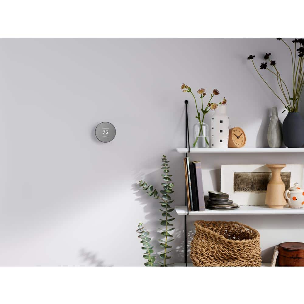Google Nest Thermostat - Smart Programmable Wi-Fi Thermostat - Charcoal
