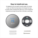 Google Nest Thermostat - Smart Programmable Wi-Fi Thermostat - Charcoal