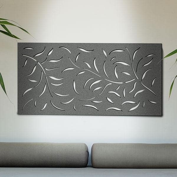 Modinex 6 ft. x 3 ft. Charcoal Gray Composite Decorative Fence Panel Featured in Acacia Design