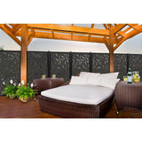 Modinex 6 ft. x 3 ft. Charcoal Gray Composite Decorative Fence Panel Featured in Acacia Design