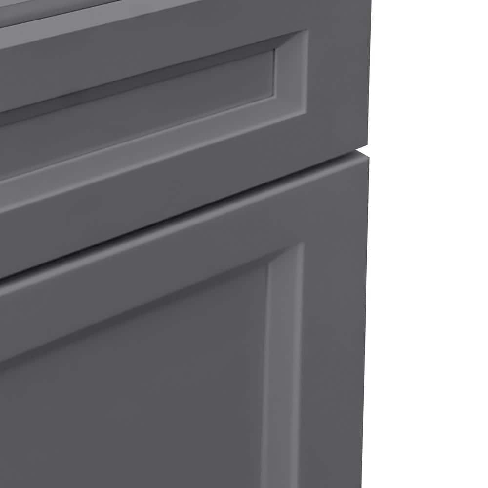 PELHAM & WHITE Keyport Shaker 27 in. W x 24 in. D x 34.5 in. H in Charcoal Plywood Tool-Free Ready To Assemble Base Kitchen Cabinet