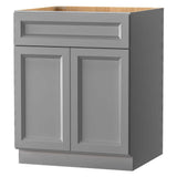 PELHAM & WHITE Keyport Shaker 27 in. W x 24 in. D x 34.5 in. H in Charcoal Plywood Tool-Free Ready To Assemble Base Kitchen Cabinet
