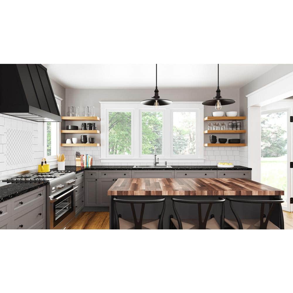 PELHAM & WHITE Keyport Shaker 27 in. W x 24 in. D x 34.5 in. H in Charcoal Plywood Tool-Free Ready To Assemble Base Kitchen Cabinet