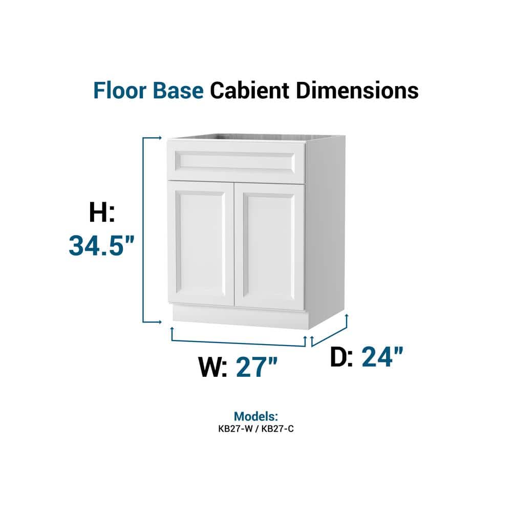PELHAM & WHITE Keyport Shaker 27 in. W x 24 in. D x 34.5 in. H in Charcoal Plywood Tool-Free Ready To Assemble Base Kitchen Cabinet