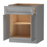 PELHAM & WHITE Keyport Shaker 27 in. W x 24 in. D x 34.5 in. H in Charcoal Plywood Tool-Free Ready To Assemble Base Kitchen Cabinet