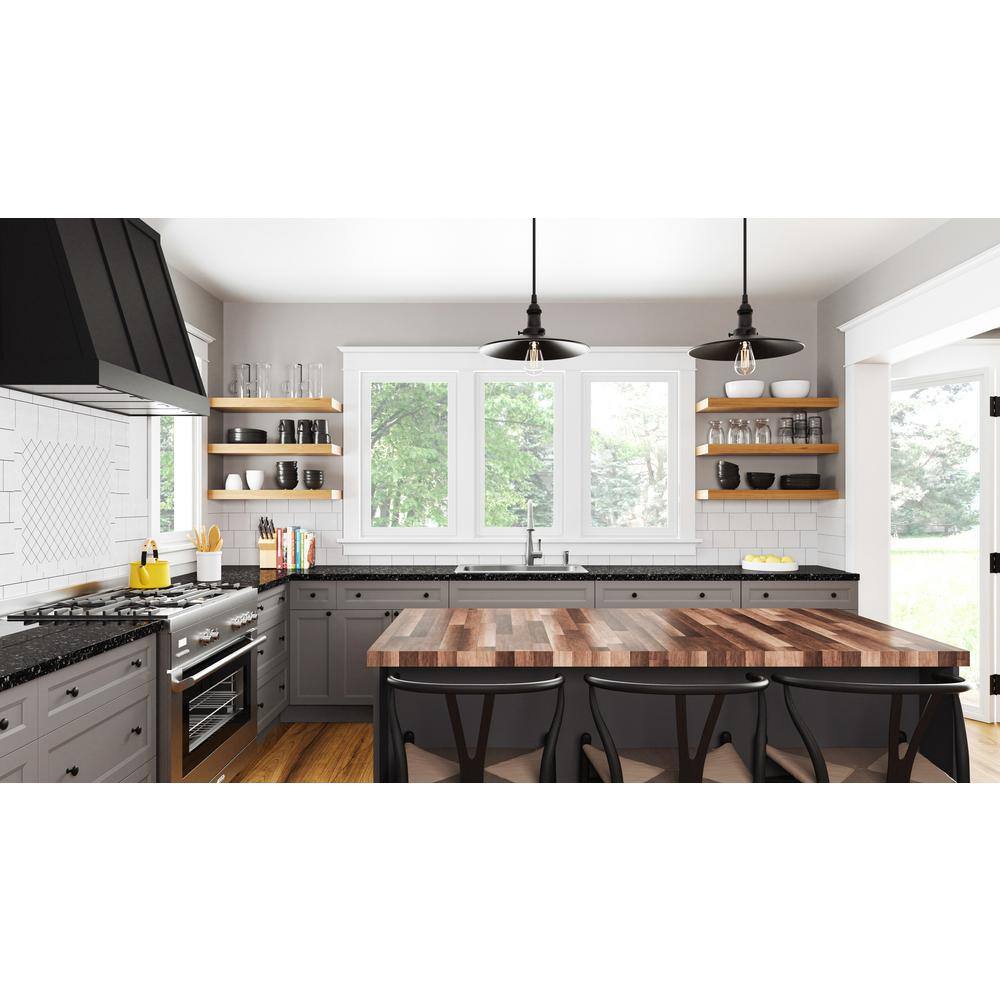 PELHAM & WHITE Keyport Shaker 45 in. W x 24 in. D x 34.5 in. H Charcoal Plywood Tool-Free Ready To Assemble Sink Base Kitchen Cabinet