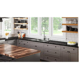 PELHAM & WHITE Keyport Shaker 45 in. W x 24 in. D x 34.5 in. H Charcoal Plywood Tool-Free Ready To Assemble Sink Base Kitchen Cabinet