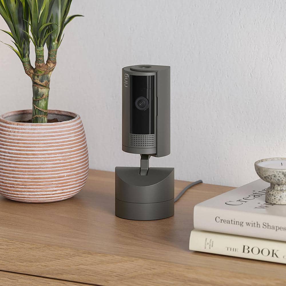 Ring Pan-Tilt Indoor Cam Plug-in Security Camera with 360° Horizontal Pan Coverage, Live View and Two-Way Talk, Charcoal