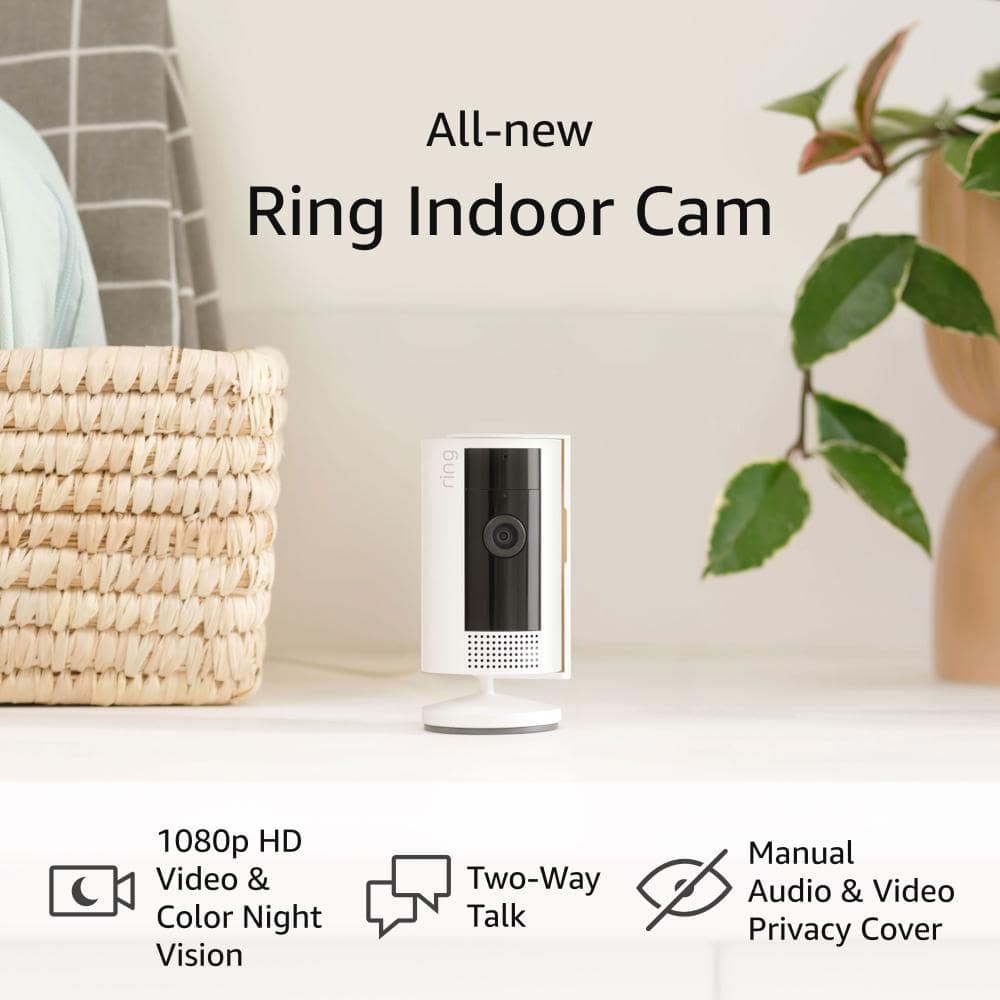 Ring Indoor Cam (2nd Gen) - Plug-In Smart Security Wifi Video Camera, with Included Privacy Cover, Night Vision, Charcoal