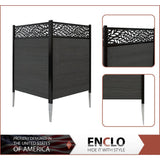 Enclo Privacy Screens 4 ft. x 3 ft. Nappa Lasercut WoodTek Vinyl Privacy Screen Kit