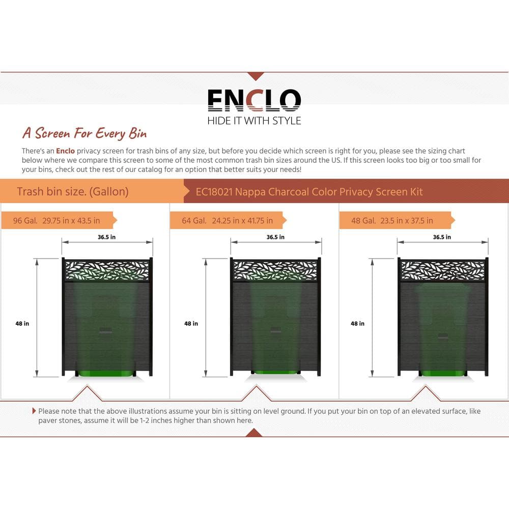 Enclo Privacy Screens 4 ft. x 3 ft. Nappa Lasercut WoodTek Vinyl Privacy Screen Kit