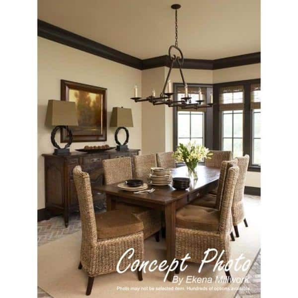 Ekena Millwork 4-7/8 in. x 94-1/2 in. x 4-3/4 in. Unfinished Wood Cherry Medway Carved Crown Moulding