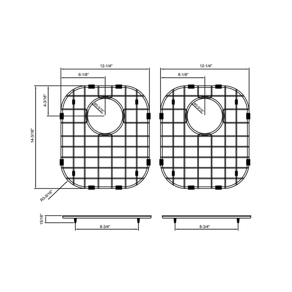 CHESHIRE Stainless Steel 202 Bottom Grid for Sinks - 2 Piece Set