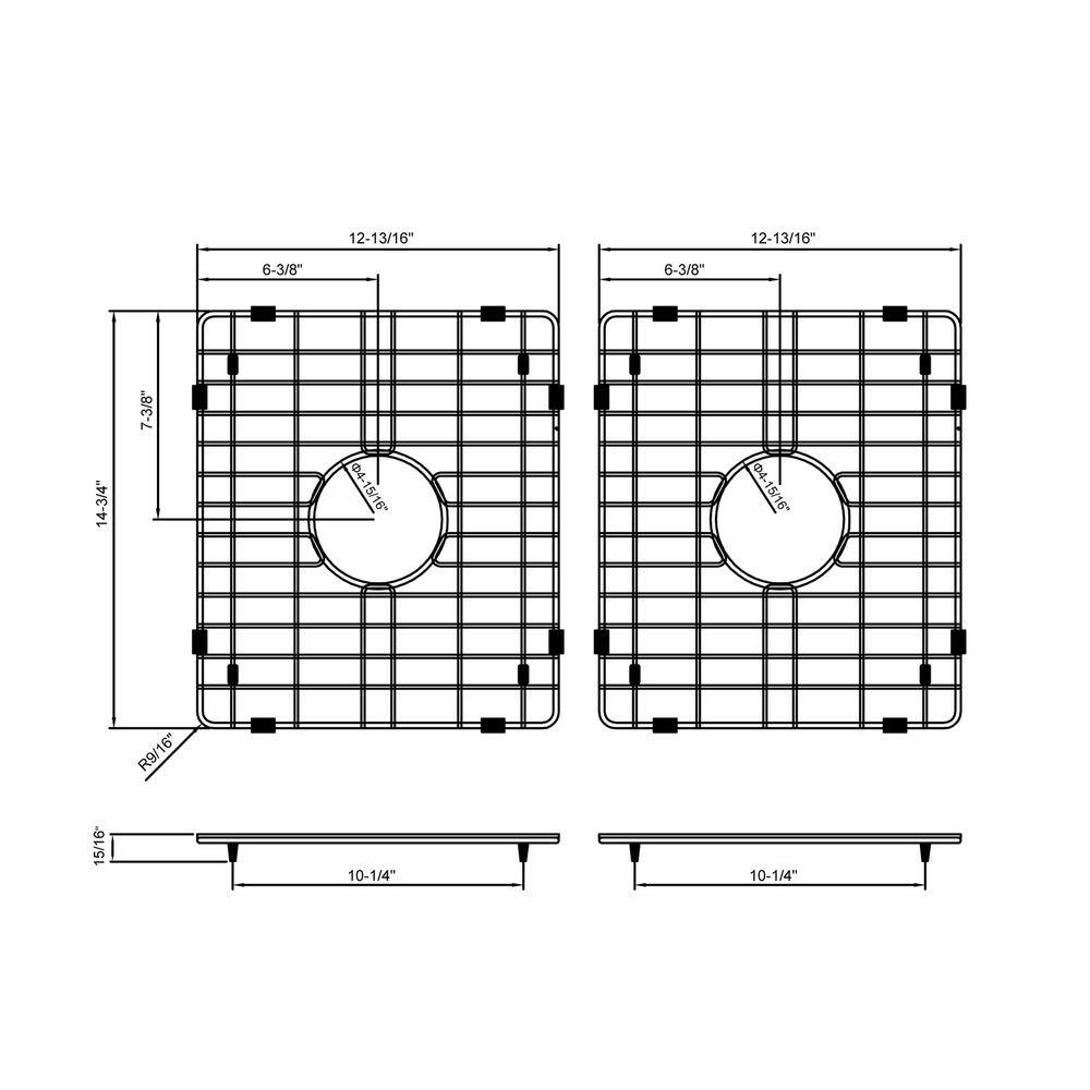 CHESHIRE Stainless Steel Bottom Grid - 2 Piece Set, 12.8 x 14.75 inches