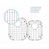 CHESHIRE 2-Piece Stainless Steel Bottom Grid for Sink 60/40 Splits - Model HCH-GR-64