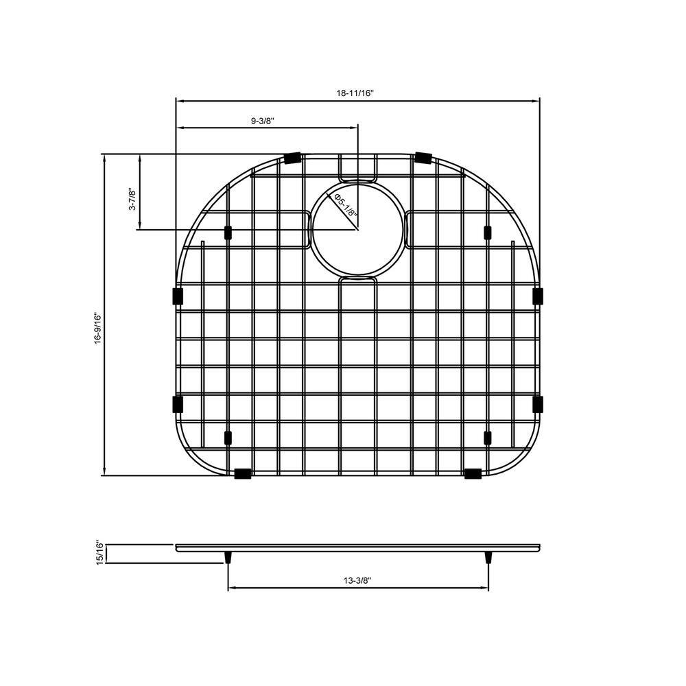 CHESHIRE 18.7 in. x 16.5 in. Stainless Steel Bottom Grid