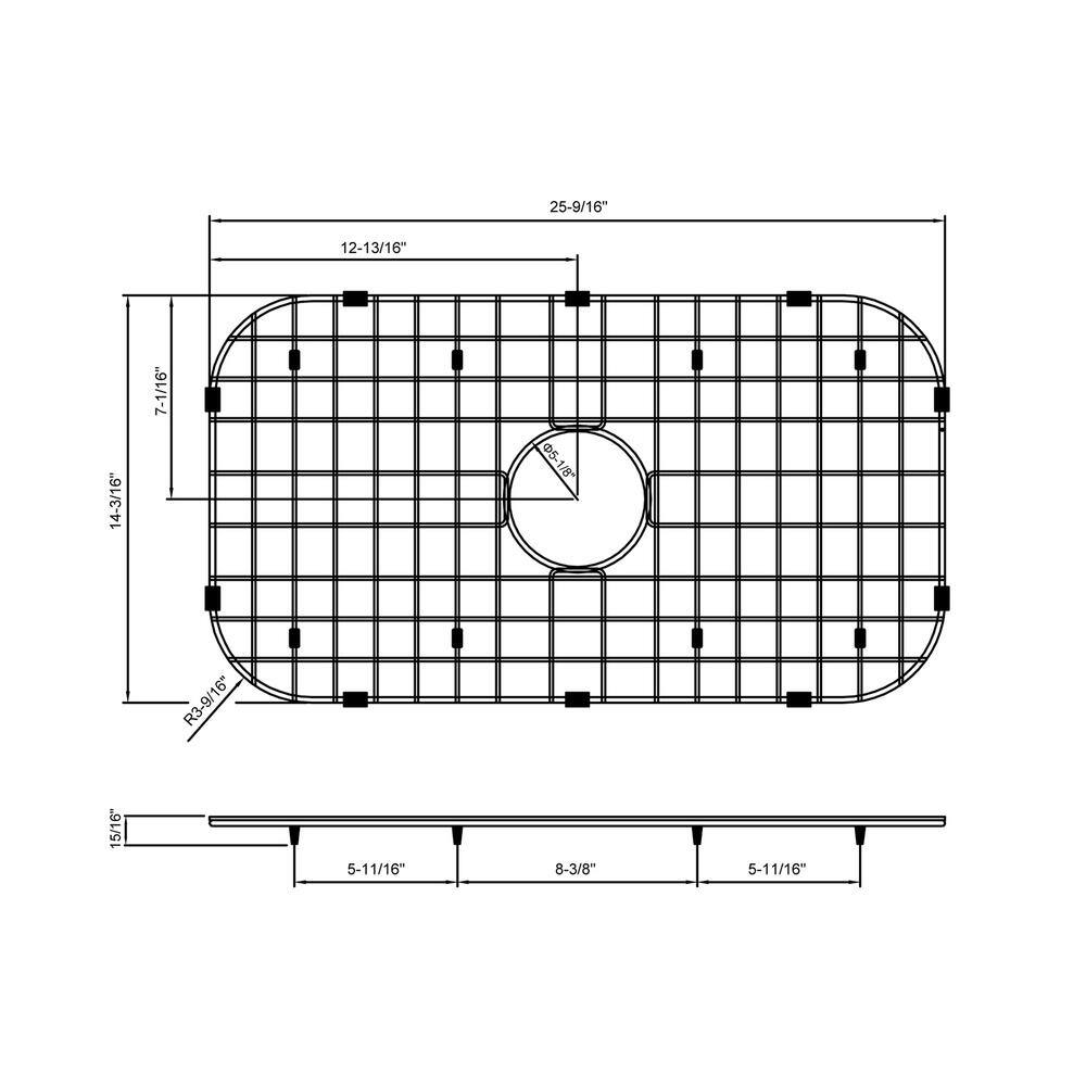 CHESHIRE 25.5 x 14.2 Inch Stainless Steel Sink Bottom Grid