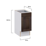J COLLECTION Lincoln Chestnut Solid Wood Assembled 15 in. W x 32.5 in. H x 23.75 in. D Accessible ADA Base Cabinet with 1 Drawer