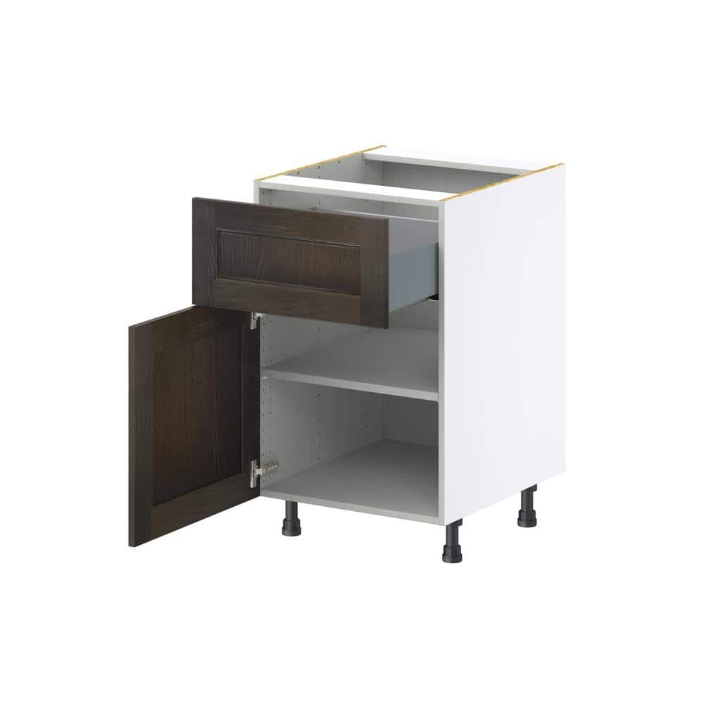 J COLLECTION Lincoln Chestnut Solid Wood Assembled Base Kitchen Cabinet with 10 in. Drawer (21 in. W x 34.5 in. H x 24 in. D)