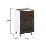 J COLLECTION Lincoln Chestnut Solid Wood Assembled Base Kitchen Cabinet with 10 in. Drawer (21 in. W x 34.5 in. H x 24 in. D)