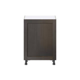 J COLLECTION Lincoln Chestnut Solid Wood Assembled Shallow Base Kitchen Cabinet with Inner Drawers (24 in. W x 34.5 in. H x 14 in. D)
