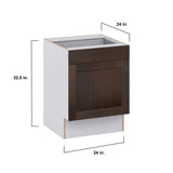 J COLLECTION Lincoln Chestnut Solid Wood Assembled 24 in. W x 32.5 in. H x 23.75 in. D Accessible ADA Base Cabinet with 1 Drawer
