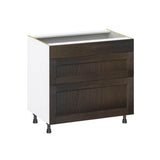 J COLLECTION Lincoln Chestnut Solid Wood Assembled Base Kitchen Cabinet for Cooktop with 2 Drawers (36 in.W x 34.5 in. H x 24 in. D)