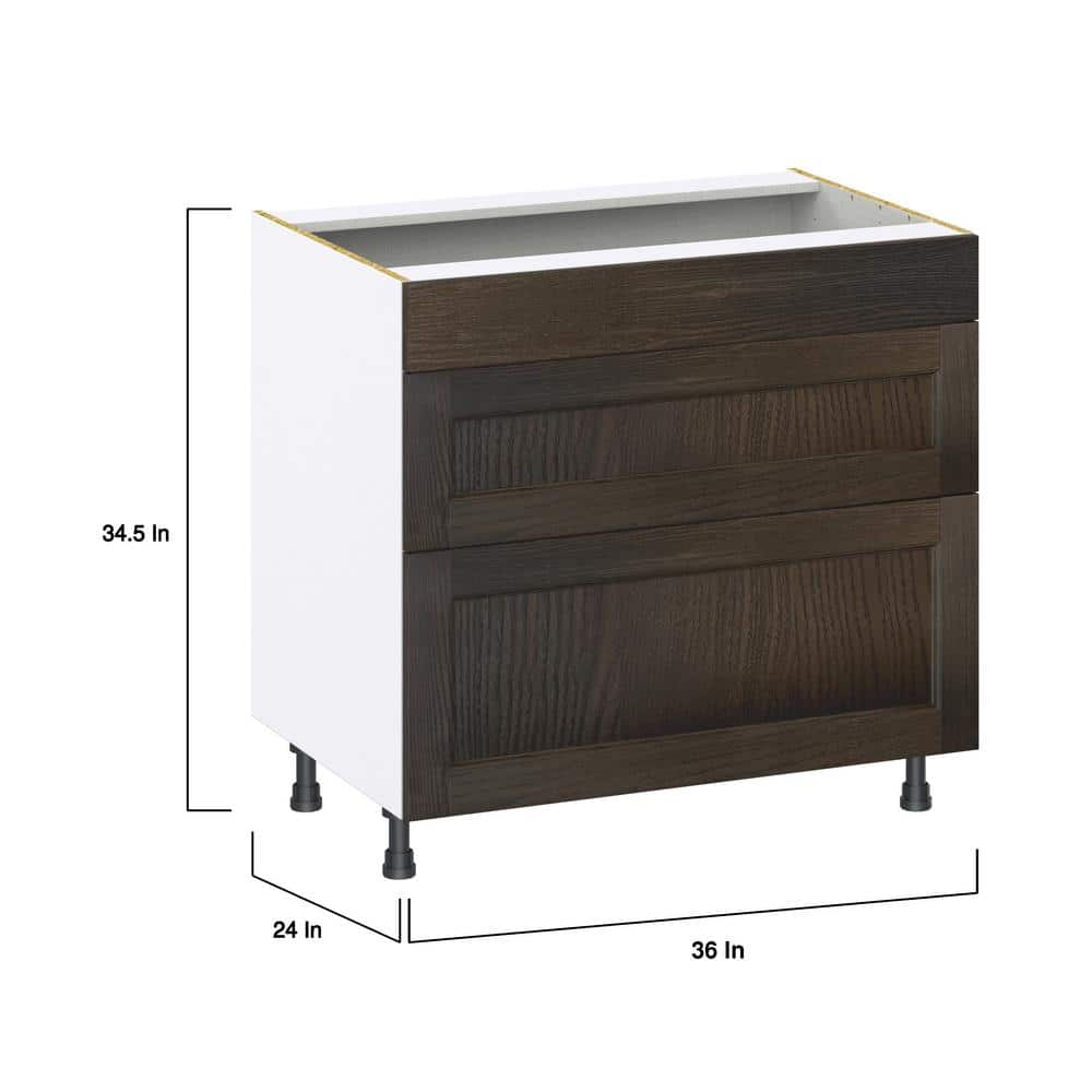 J COLLECTION Lincoln Chestnut Solid Wood Assembled Base Kitchen Cabinet for Cooktop with 2 Drawers (36 in.W x 34.5 in. H x 24 in. D)