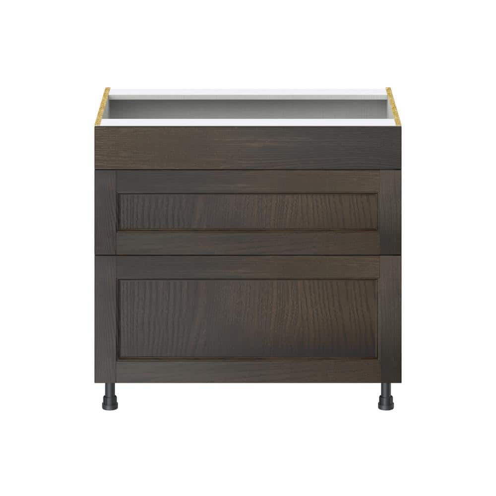 J COLLECTION Lincoln Chestnut Solid Wood Assembled Base Kitchen Cabinet for Cooktop with 2 Drawers (36 in.W x 34.5 in. H x 24 in. D)