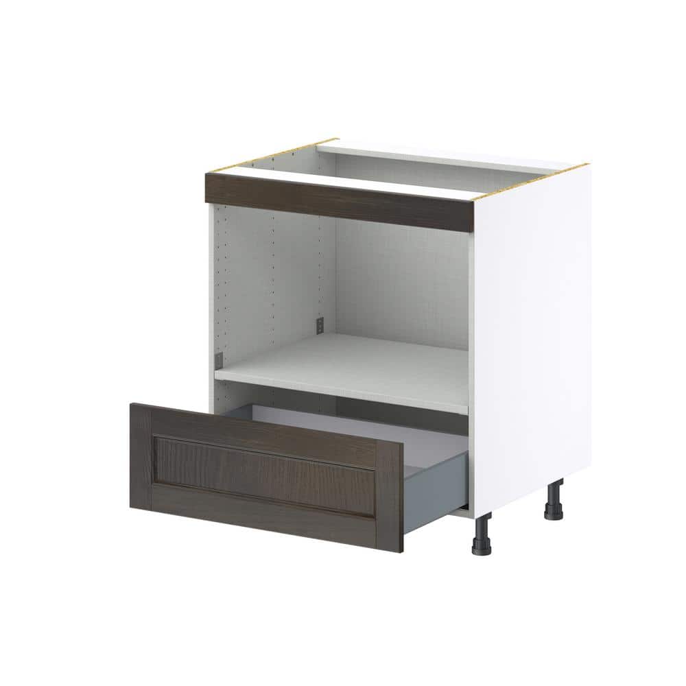 J COLLECTION Lincoln Chestnut Solid Wood Assembled Built in Micro Base Kitchen Cabinet (30 in. W x 34.5 in. H x 24 in. D)