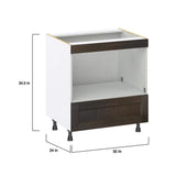 J COLLECTION Lincoln Chestnut Solid Wood Assembled Built in Micro Base Kitchen Cabinet (30 in. W x 34.5 in. H x 24 in. D)