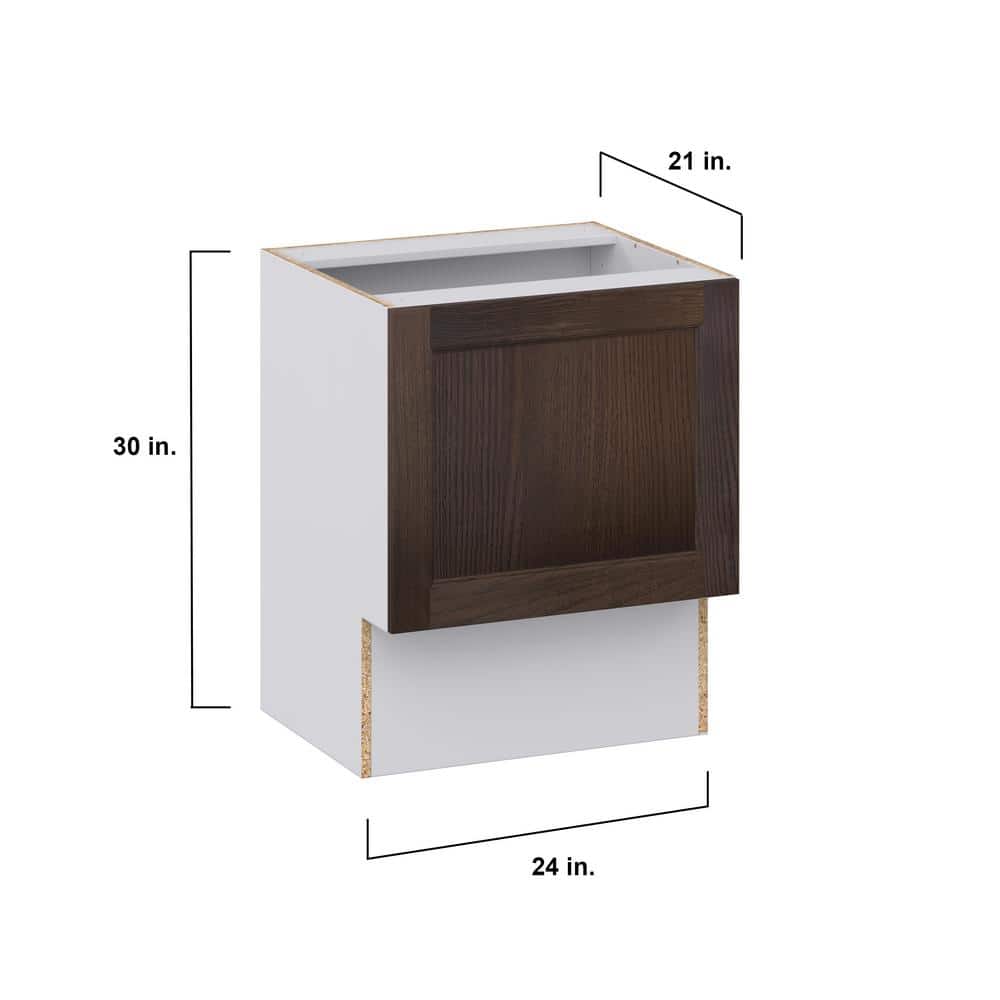 J COLLECTION Lincoln Chestnut Solid Wood Assembled 24 in. W x 30 in. H x 21 in. D Accessible ADA Vanity Base Cabinet
