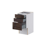 J COLLECTION Lincoln Chestnut Solid Wood Assembled 15 in. W x 30 in. H x 21 in. D Vanity ADA Drawer Base Cabinet with 3 Drawers