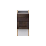 J COLLECTION Lincoln Chestnut Solid Wood Assembled 15 in. W x 30 in. H x 21 in. D Vanity ADA Drawer Base Cabinet with 3 Drawers