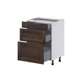 J COLLECTION Lincoln Chestnut Solid Wood Assembled 24 in. W x 34.5 in. H x 21 in. D Vanity Drawer Base Cabinet with 3Drawers