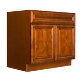 LIFEART CABINETRY Cambridge Assembled 36x34.5x24 in. Base Cabinet with 2 Doors and 1 Drawer in Chestnut