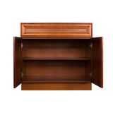 LIFEART CABINETRY Cambridge Assembled 36x34.5x24 in. Base Cabinet with 2 Doors and 1 Drawer in Chestnut