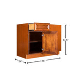 LIFEART CABINETRY Cambridge Assembled 45 in. x 34.5 in. x 24 in. Base Blind Corner Cabinet in Chestnut