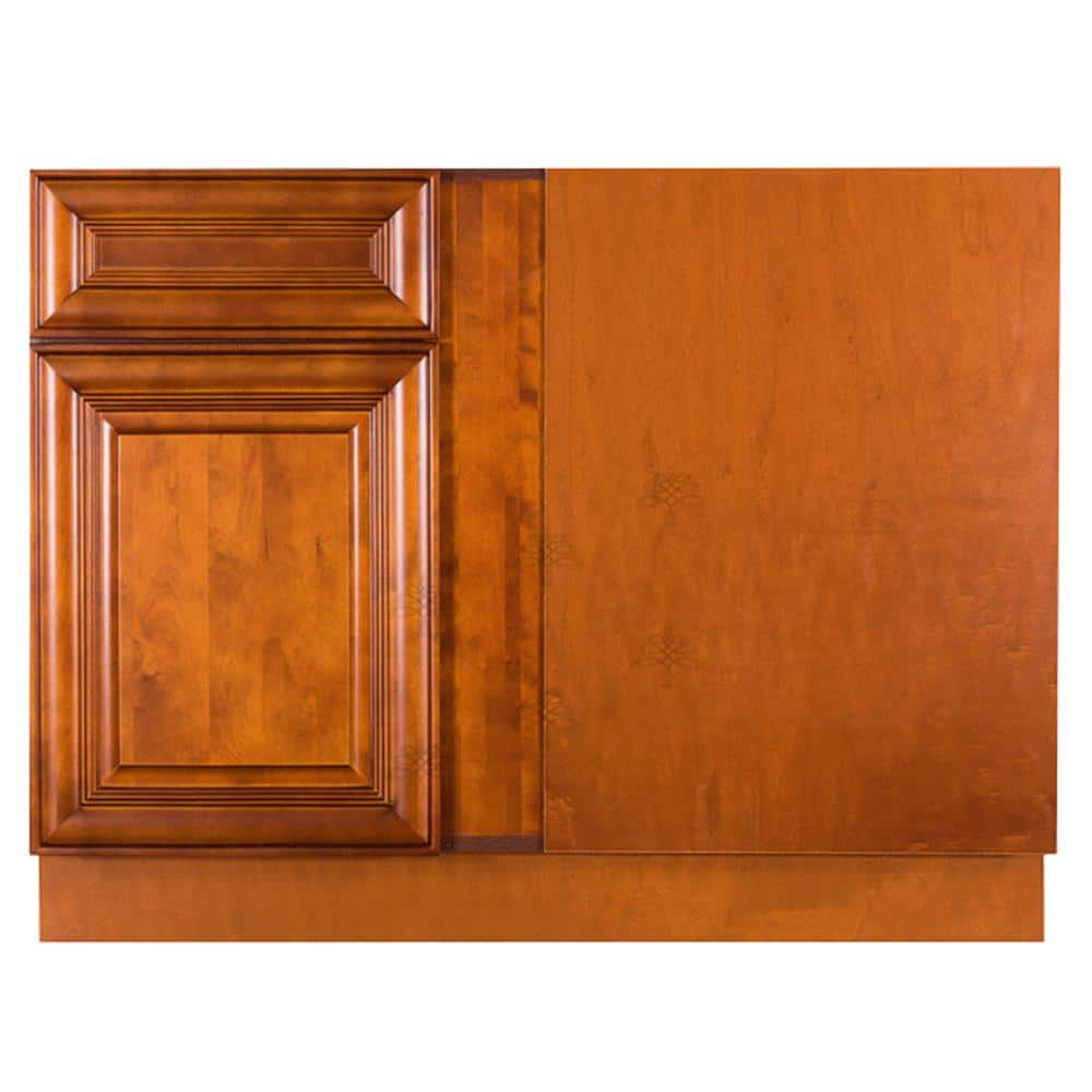 LIFEART CABINETRY Cambridge Assembled 45 in. x 34.5 in. x 24 in. Base Blind Corner Cabinet in Chestnut