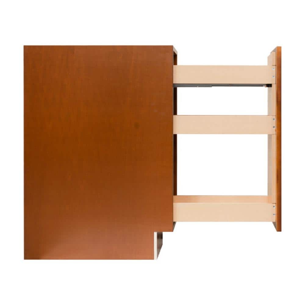 LIFEART CABINETRY Cambridge Assembled 6x34.5x24 in. Base Spice Drawer Cabinet in Chestnut