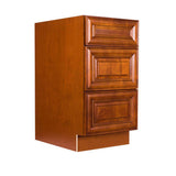 LIFEART CABINETRY Cambridge Assembled 15x34.5x24 in. Base Cabinet with 3 Drawers in Chestnut