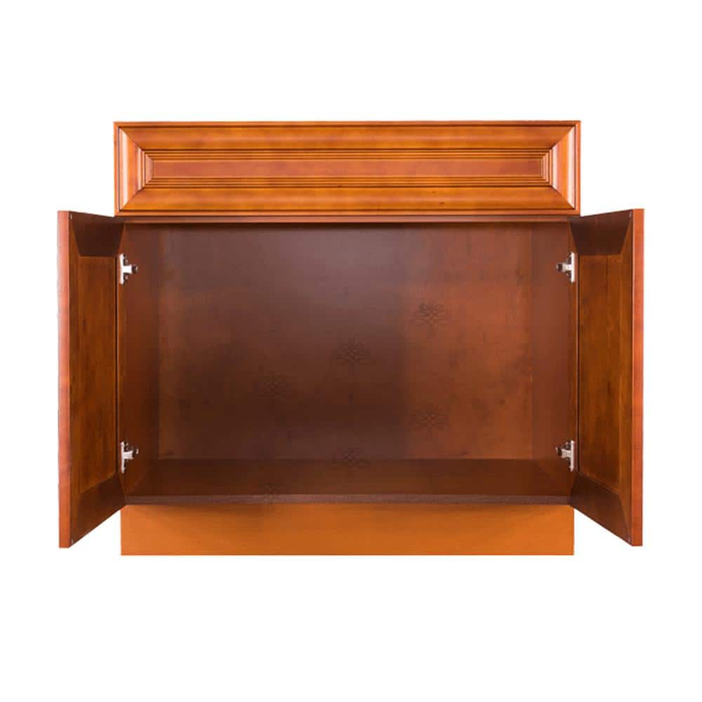 LIFEART CABINETRY Cambridge Assembled 42x34.5x24 in. Sink Base Cabinet with 2 Doors in Chestnut