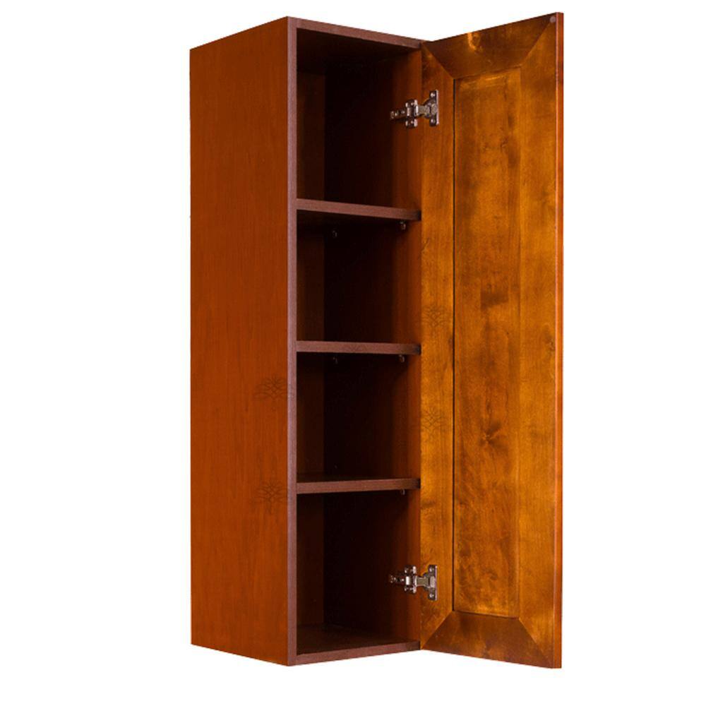 LIFEART CABINETRY Cambridge Assembled 9x42x12 in. Wall Cabinet with 1 Door 3 Shelves in Chestnut