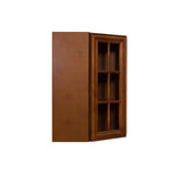 LIFEART CABINETRY Cambridge Assembled 24 in. x 36 in. x 12 in. Wall Diagonal Mullion-Door Cabinet with 1-Door 2-Shelves in Chestnut