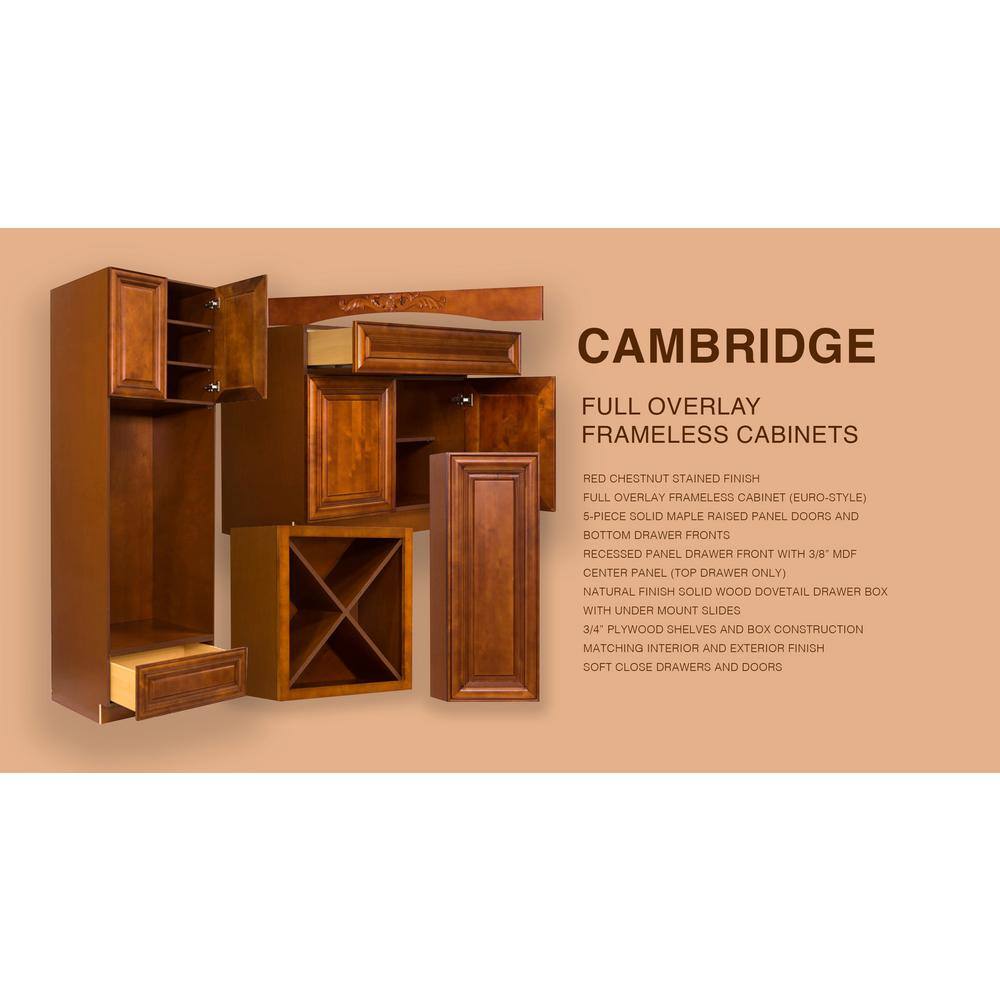 LIFEART CABINETRY Cambridge Assembled 24 in. x 36 in. x 12 in. Wall Diagonal Mullion-Door Cabinet with 1-Door 2-Shelves in Chestnut