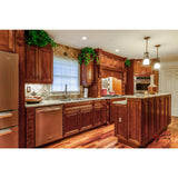 LIFEART CABINETRY Cambridge Assembled 24 in. x 42 in. x 12 in. Wall Diagonal Mullion-Door Cabinet with 1-Door 3-Shelves in Chestnut