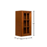 LIFEART CABINETRY Cambridge Assembled 12x30x12 in. Wall Mullion Door Cabinet with 1 Door 2 Shelves in Chestnut