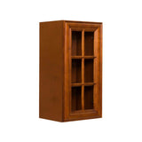 LIFEART CABINETRY Cambridge Assembled 12x30x12 in. Wall Mullion Door Cabinet with 1 Door 2 Shelves in Chestnut