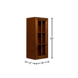 LIFEART CABINETRY Cambridge Assembled 18x36x12 in. Wall Mullion Door Cabinet with 1 Door 2 Shelves in Chestnut