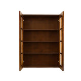 LIFEART CABINETRY Cambridge Assembled 27x42x12 in. Wall Mullion Door Cabinet with 2 Doors 3 Shelves in Chestnut
